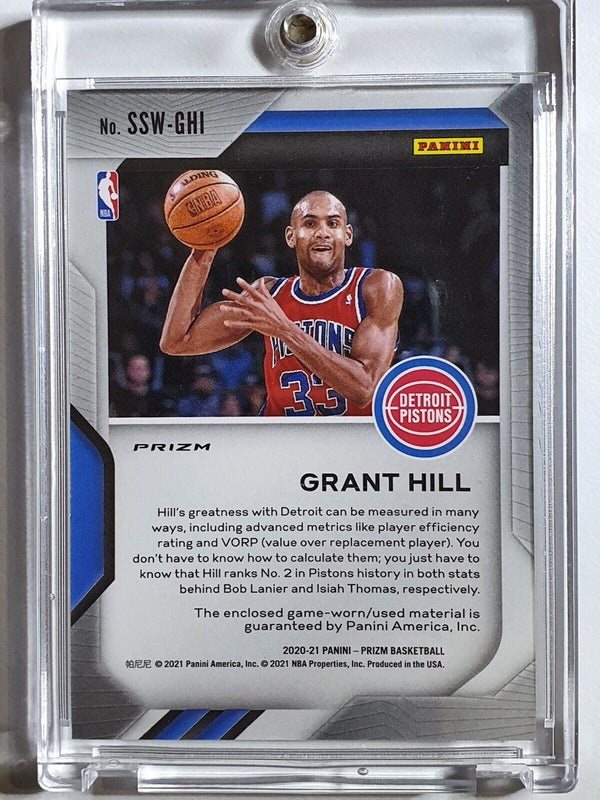 2020 Prizm Grant Hill #PATCH ORANGE CRACKED ICE Game Worn Jersey - Rare