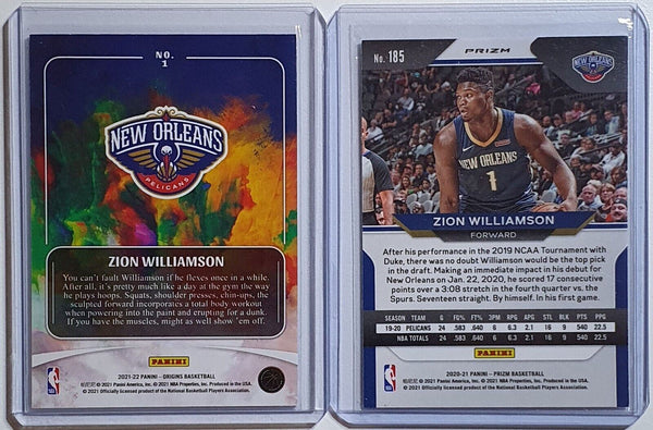 2020-21 Panini Zion Williamson #1 #185 Lot 2x - Ready to Grade