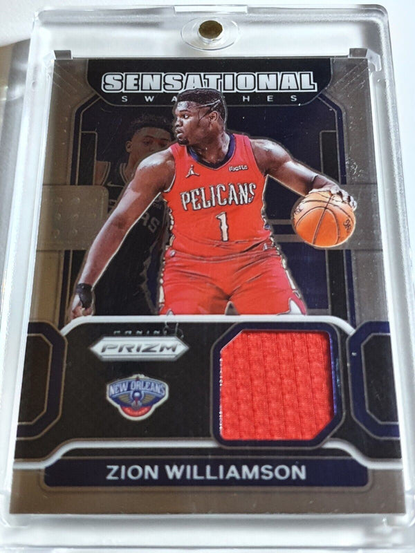 2021 Panini Prizm Zion Williamson #PATCH Game Worn Jersey - Ready to Grade