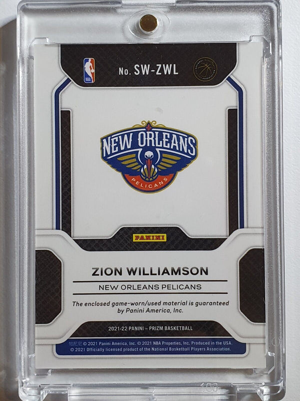 2021 Panini Prizm Zion Williamson #PATCH Game Worn Jersey - Ready to Grade