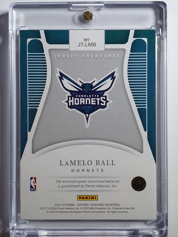 2021 National Treasures LaMelo Ball #PATCH /99 Game Worn 2 Color Jersey - Rare