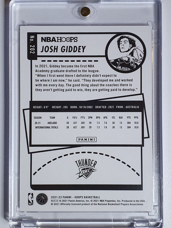 2021 NBA Hoops Josh Giddey Rookie #202 HYPER RED /99 RC - Ready to Grade