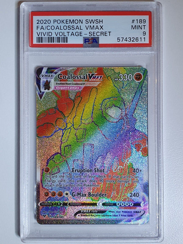 2020 Pokemon Coalossal Vmax 189/185 Secret Vivid Voltage - PSA 9