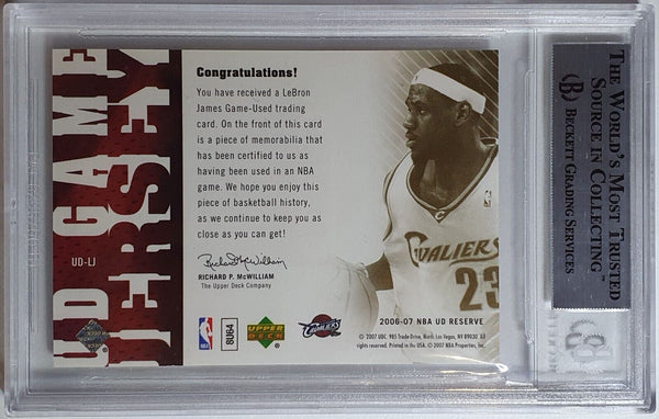 2006 Upper Deck Lebron James #PATCH Game Worn Jersey - BGS 9 (POP 7)