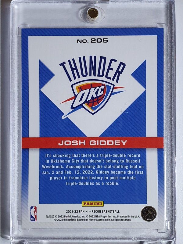 2021 Panini Recon Josh Giddey Rookie #205 BLUE /99 HOLO - Ready to Grade