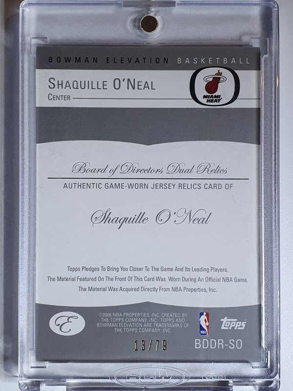 2006 Bowman Elevation Shaquille O'Neal #PATCH /79 Game Worn Dual Jerseys - Rare