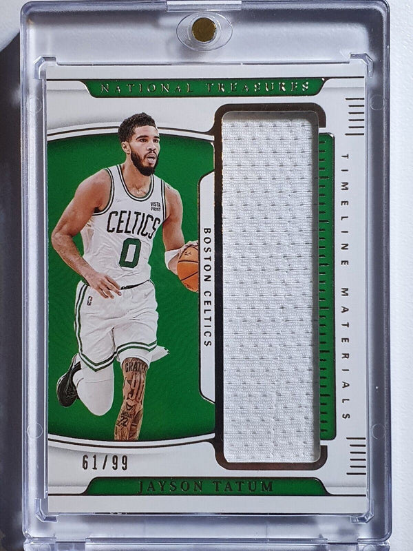 2021 Panini National Treasures Jayson Tatum #PATCH /99 Jumbo Game Worn Jersey