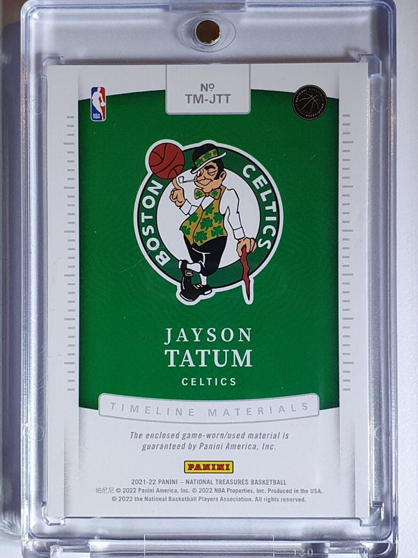 2021 Panini National Treasures Jayson Tatum #PATCH /99 Jumbo Game Worn Jersey