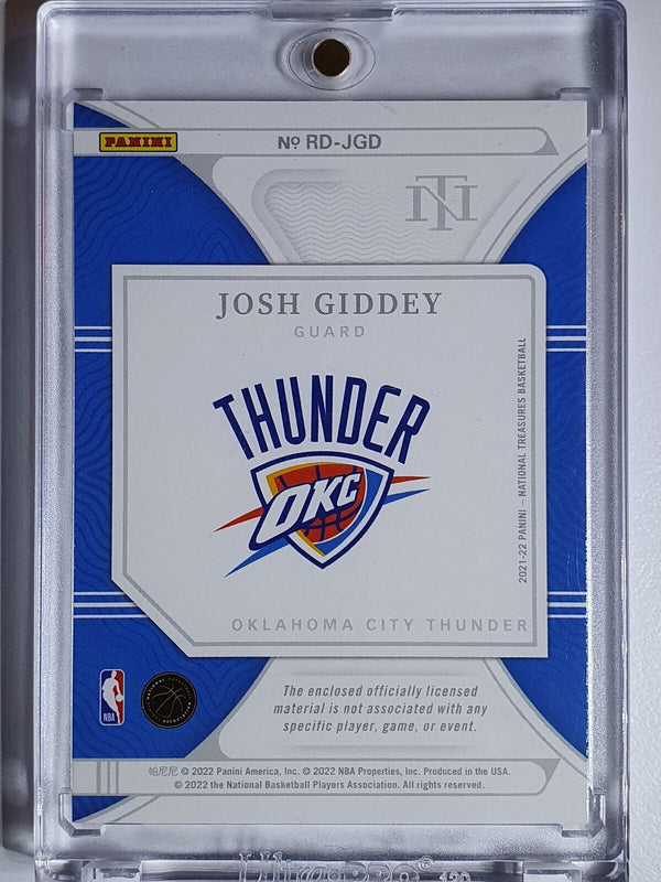 2021 National Treasures Josh Giddey Rookie PRIME #PATCH /25 Dual Jerseys