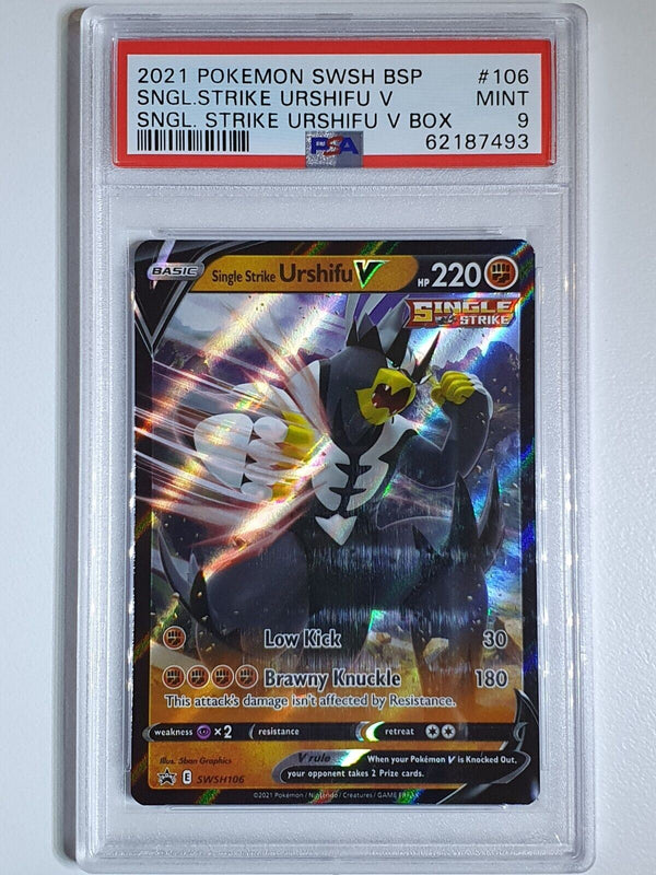 2021 Pokemon Urshifu V SWSH106 Single Strike Urshifu V Box - PSA 9