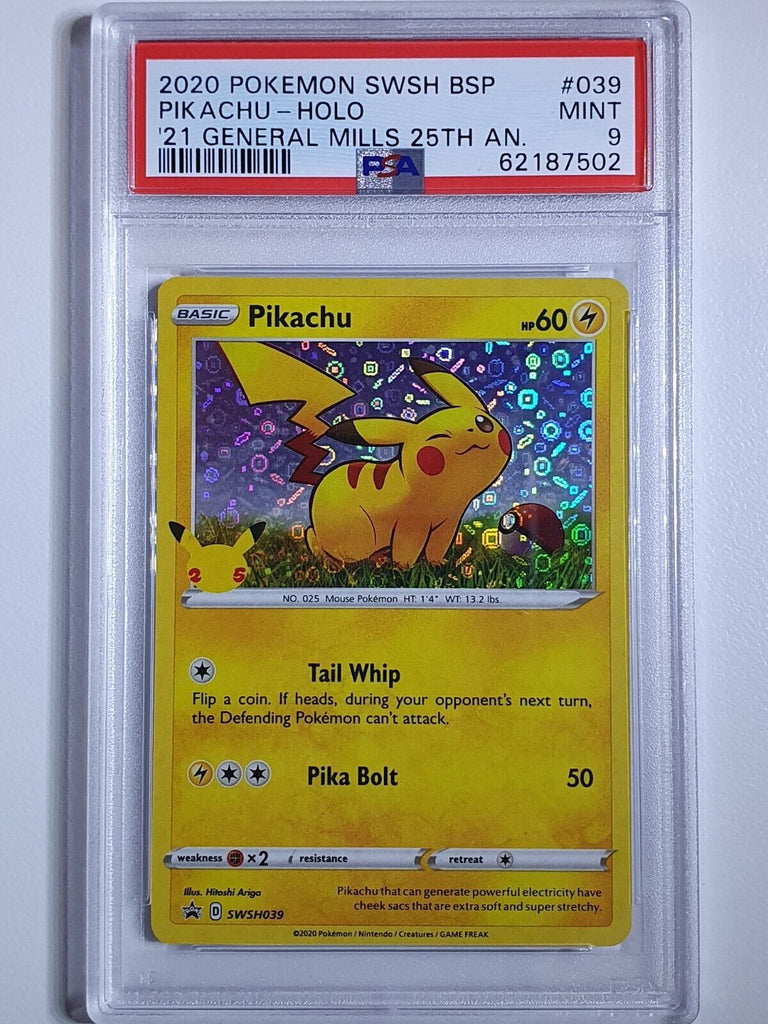 pikachu pokemon card swsh039 2020 HOLO General Mills Black Star Promo If heads Pokemon TCG- Pikachu - Promo