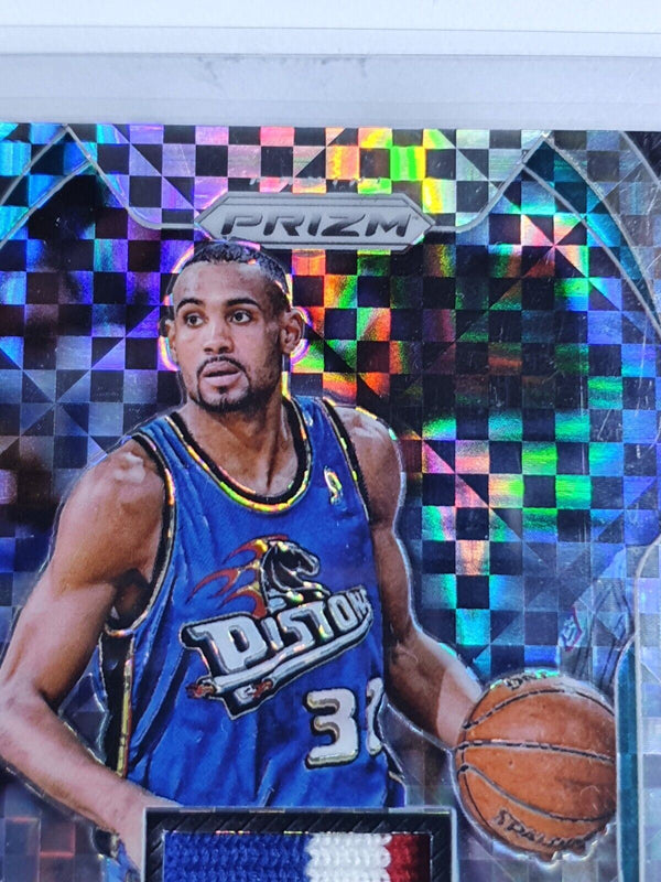 2017 Prizm Grant Hill #PATCH SILVER CHECKERBOARD /10 Game Worn 4 Color Jersey