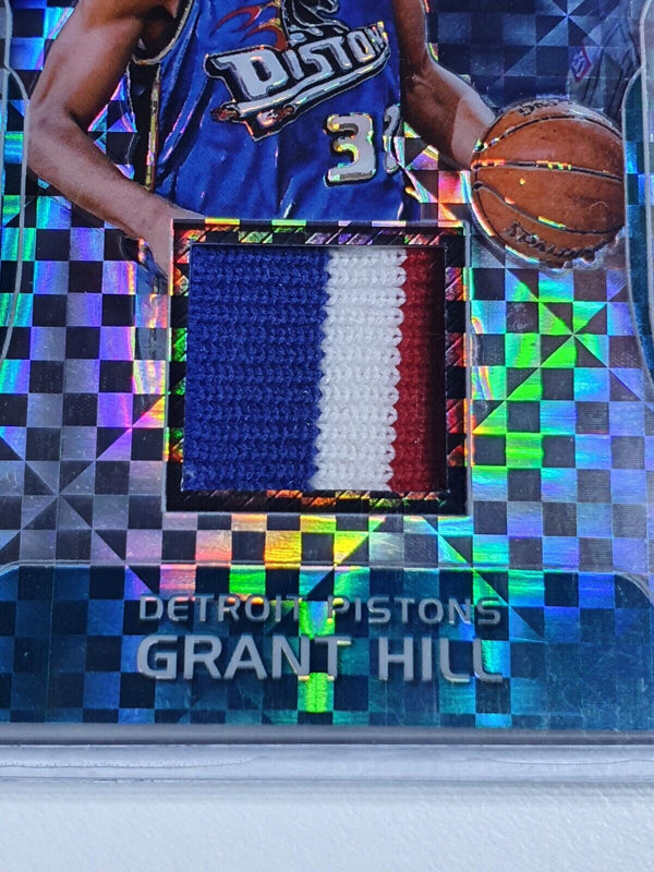 2017 Prizm Grant Hill #PATCH SILVER CHECKERBOARD /10 Game Worn 4 Color Jersey