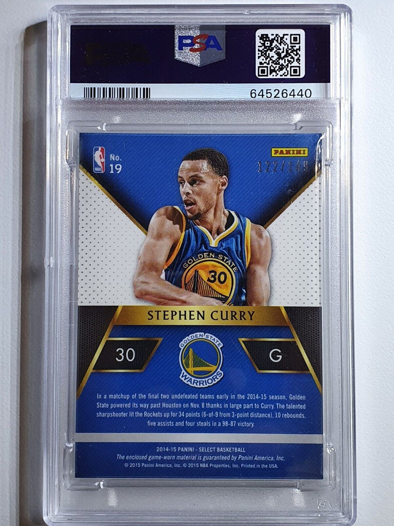 2014 Select Stephen Curry #PATCH /149 Game Worn Jersey - PSA 9