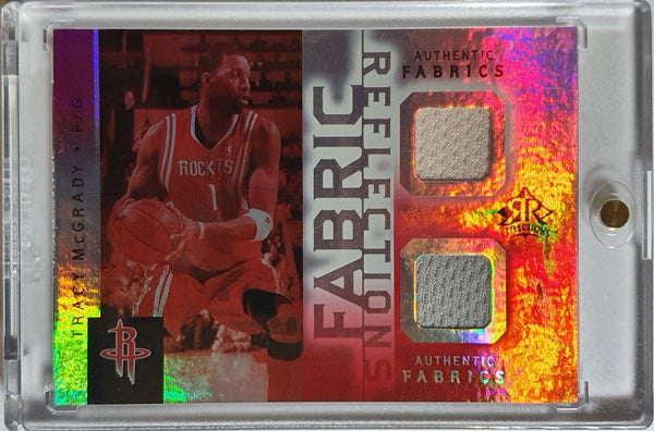 2005 Upper Deck Tracy McGrady #PATCH /50 HOLO Game Worn Dual Jersey - Rare