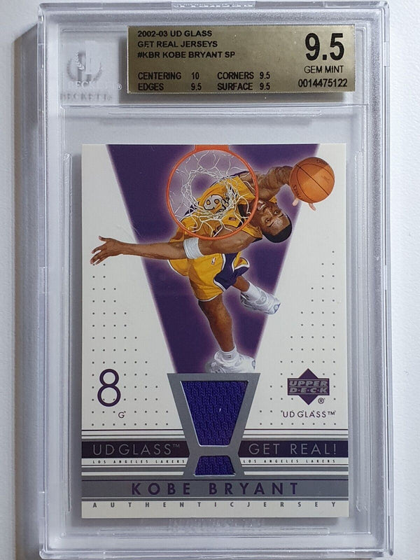 2002 UD Glass Kobe Bryant #PATCH Game Worn Jersey - BGS 9.5 (POP 8)