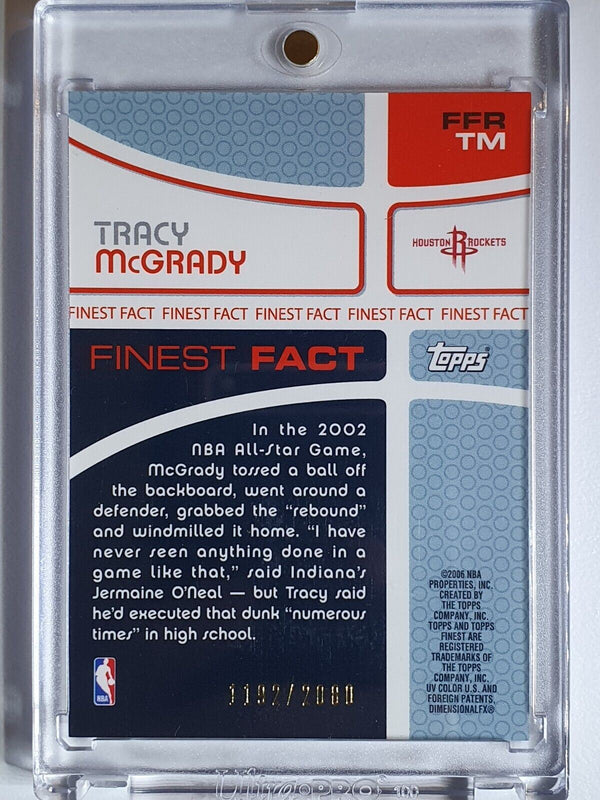 2006 Topps Finest Tracy McGrady #PATCH /2080 Game Worn Jersey - Rare