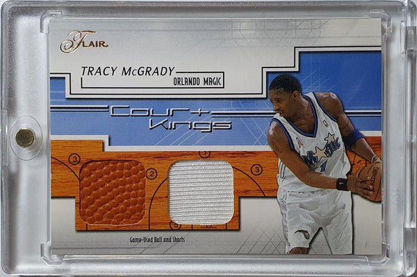 2004 Flair Tracy McGrady #PATCH /100 Game Worn Jersey & Ball Swatch - Rare