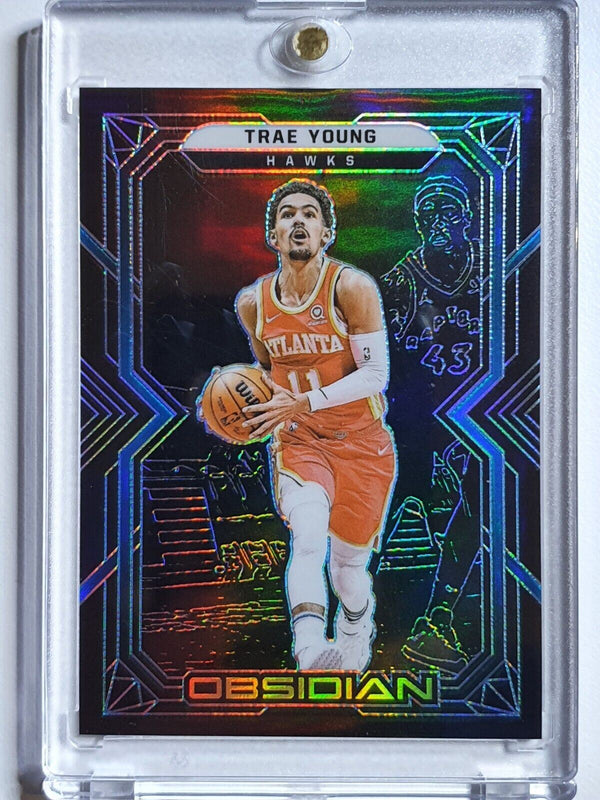 2021 Panini Obsidian Trae Young #11 ELECTRIC ETCH BLUE /16 Holo - Ready to Grade