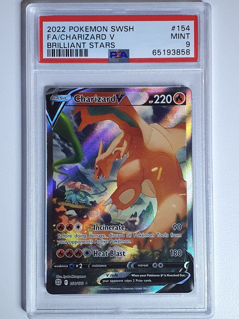 2022 Pokemon Charizard V 154/172 Alternative (Alt) Art - PSA 9 (Brilli Perfect Edges Cards 2022 Pokemon Charizard V 154/172 Alternative (Alt) Art - PSA 9 (Brilli Perfect Edges Cards