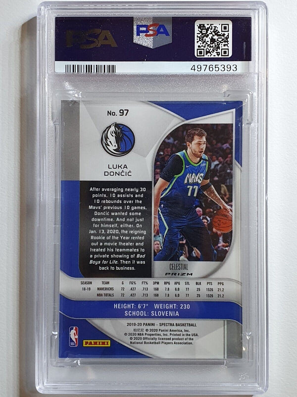 2019 Panini Spectra Luka Doncic #97 CELESTIAL Prizm /99 - PSA 9 (POP 22)