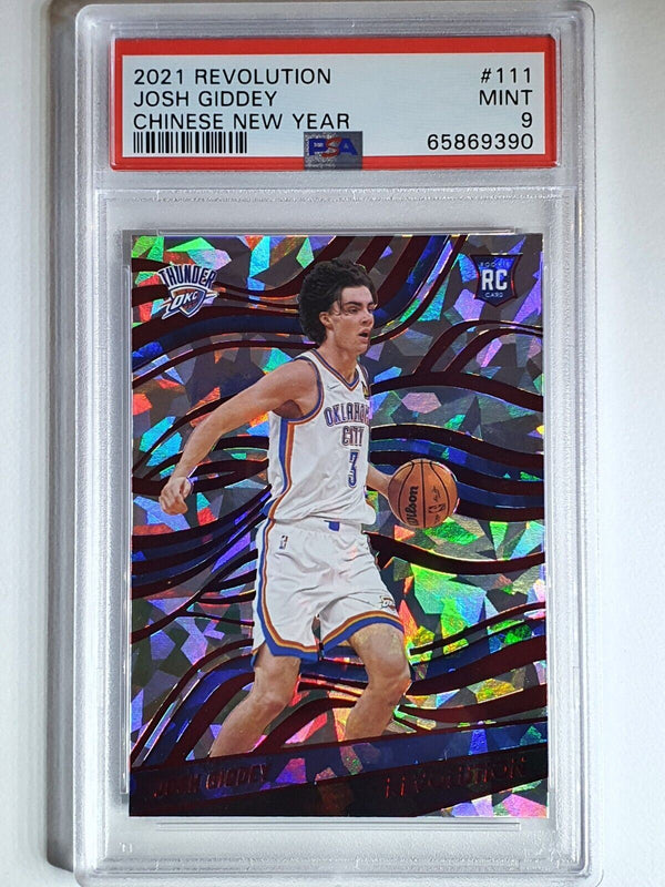 2021 Panini Revolution Josh Giddey Rookie #111 NEW YEAR Prizm - PSA 9 (POP 2)