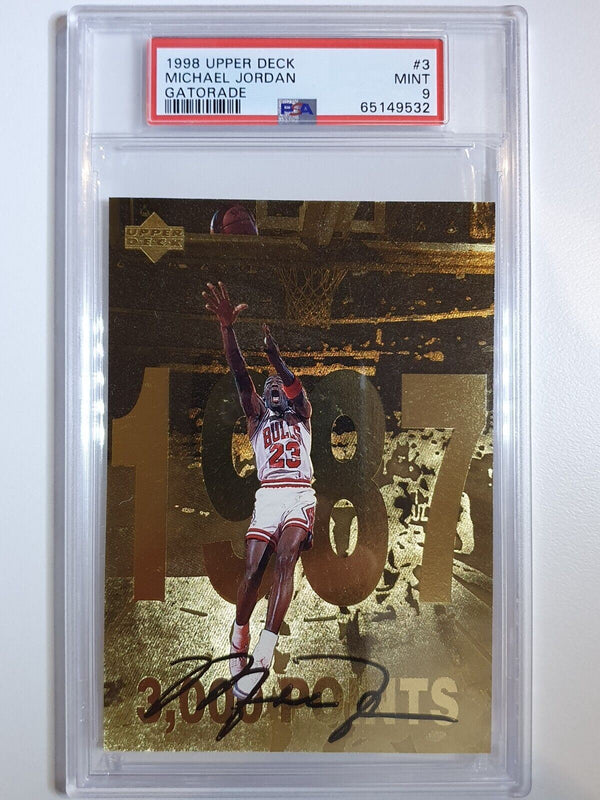1998 Upper Deck Michael Jordan Gatorade #3 Jumbo GOLD Foil - PSA 9 (Low POP)