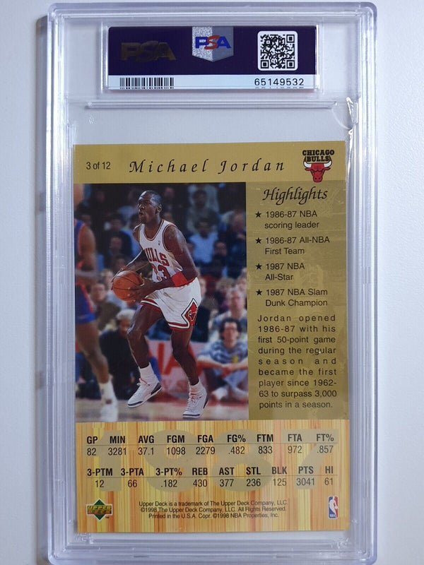 1998 Upper Deck Michael Jordan Gatorade #3 Jumbo GOLD Foil - PSA 9 (Low POP)