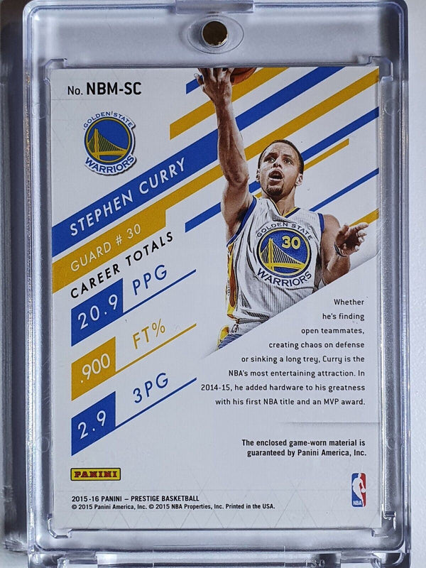 2015 Prestige Stephen Curry #PATCH PRIME /25 Game Worn Jersey - Rare