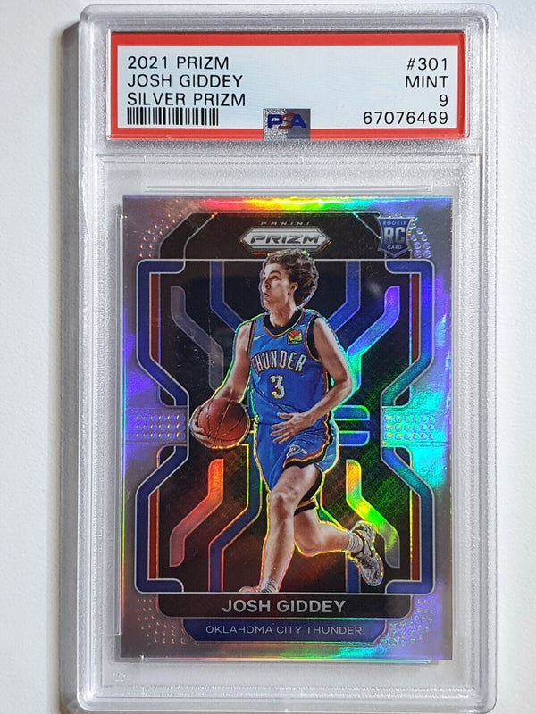 2021 Panini Prizm Josh Giddey Rookie #301 SILVER HOLO RC - PSA 9 (LOW POP)