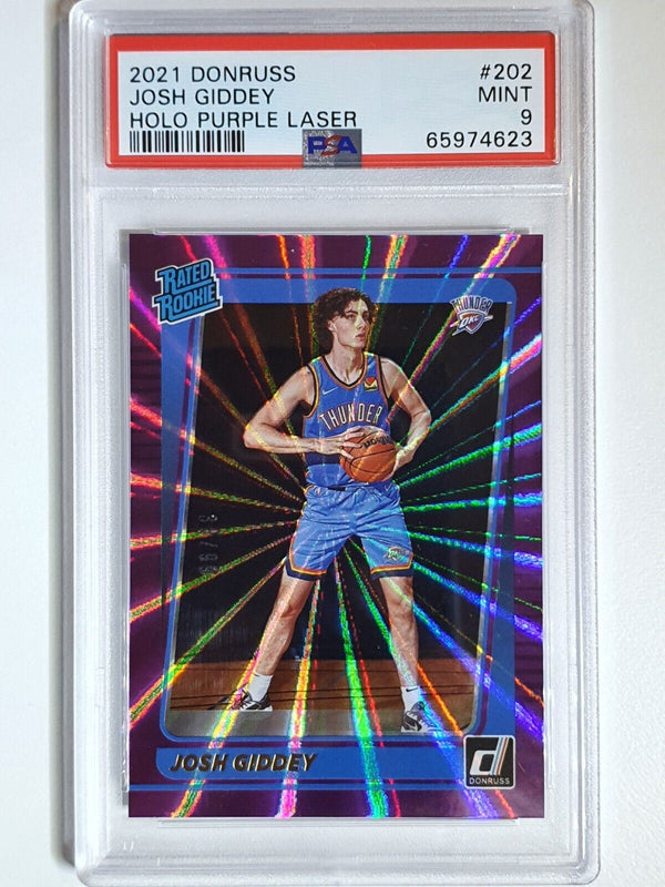 2021 Donruss Josh Giddey Rookie #202 PURPLE LASER /99 Holo - PSA 9 (POP 2)