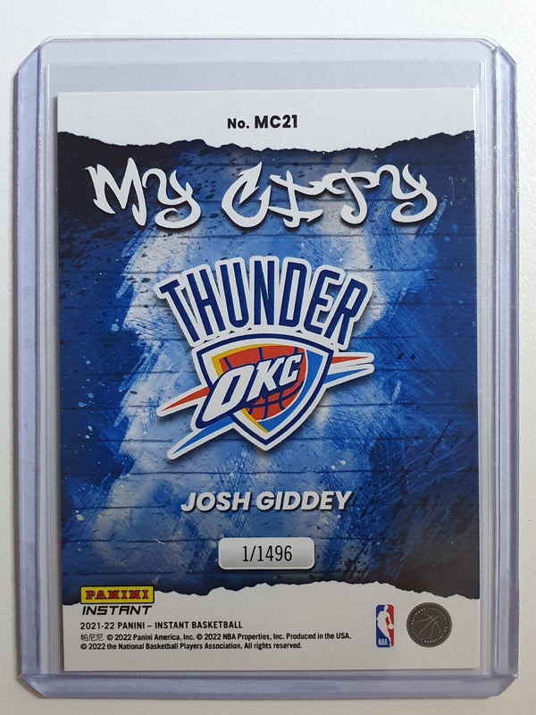 2022 Panini Instant Josh Giddey Rookie #MC21 /1496 My City - Ready to Grade