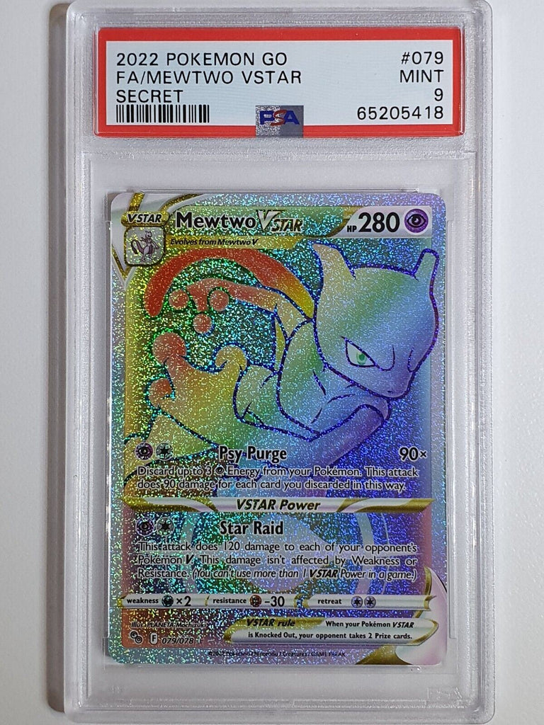 2022 Pokemon Go Mewtwo VSTAR 079/078 Secret Rainbow - PSA 9 Perfect Edges Cards 2022 Pokemon Go Mewtwo VSTAR 079/078 Secret Rainbow - PSA 9 Perfect Edges Cards