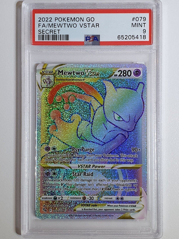 2022 Pokemon Go Mewtwo VSTAR 079/078 Secret Rainbow - PSA 9 Perfect Edges Cards 2022 Pokemon Go Mewtwo VSTAR 079/078 Secret Rainbow - PSA 9 Perfect Edges Cards