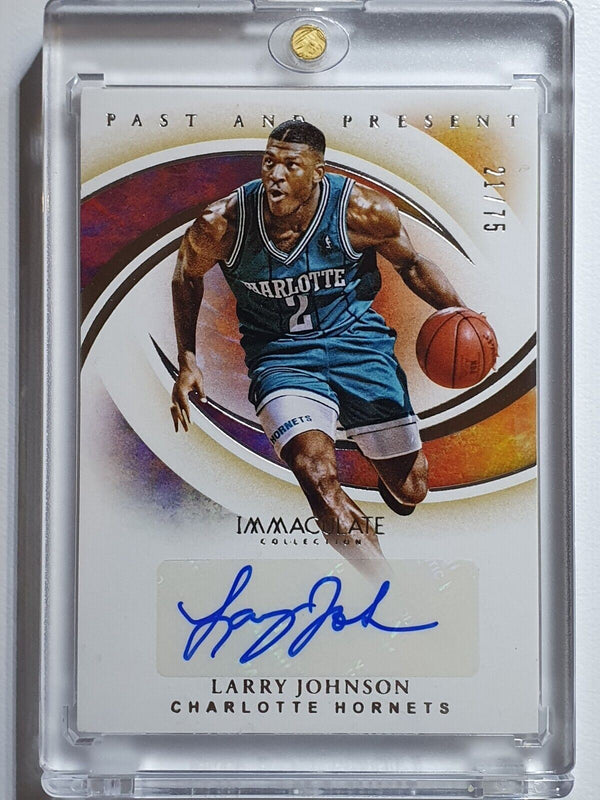 2019 Immaculate Larry Johnson AUTO /75 Past and Present  -  Ready to Grade