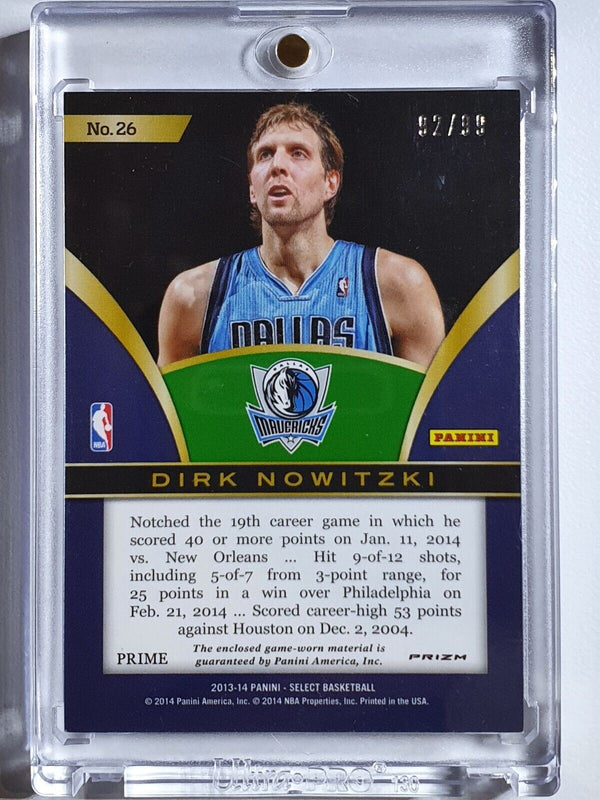 2013 Select Dirk Nowitzki #PATCH /99 PURPLE PRIZM Game Worn Jersey Relic - Rare