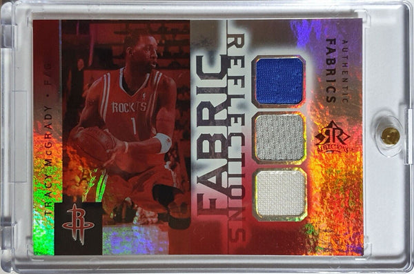 2005 Upper Deck Tracy McGrady TRIPLE #PATCH /25 Holo Game Worn Jersey - Rare