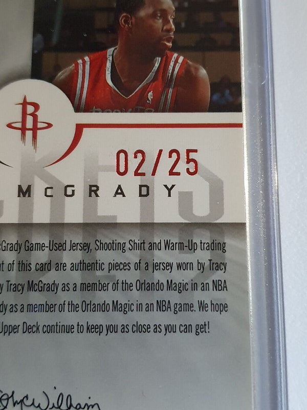 2005 Upper Deck Tracy McGrady TRIPLE #PATCH /25 Holo Game Worn Jersey - Rare