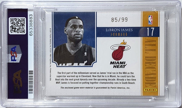 2010 National Treasures LeBron James #PATCH /99 Game Worn Jersey - PSA 9 (POP 3)