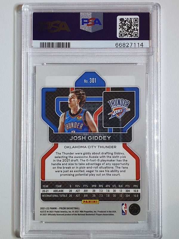 2021 Panini Prizm Josh Giddey Rookie #301 RC - PSA 9 (LOW POP)