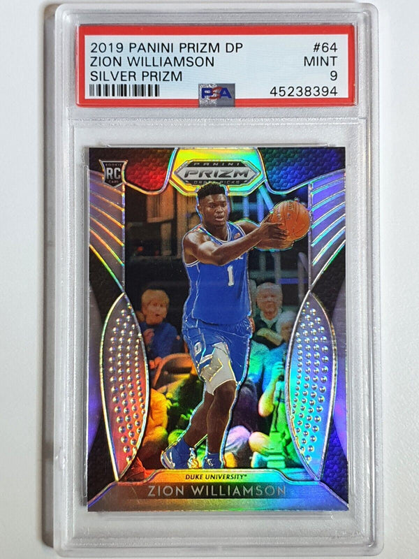 2019 Panini Prizm Draft Picks Zion Williamson Rookie #64 SILVER PRIZM - PSA 9
