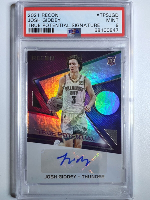 2021 Recon Josh Giddey Rookie AUTO BLUE /49 RC Signatures - PSA 9 (POP 5)