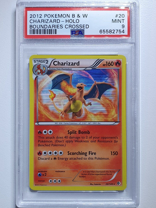 2012 Charizard 20/149 Boundaries Crossed HOLO - PSA 9