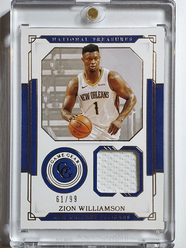 2020 National Treasures Zion Williamson #PATCH /99 Game Gear Worn Jersey - Rare