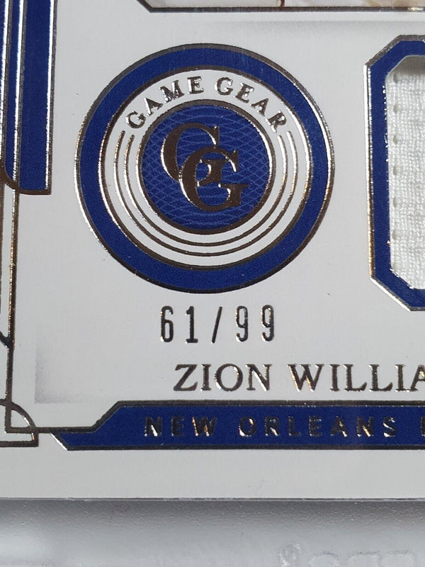 2020 National Treasures Zion Williamson #PATCH /99 Game Gear Worn Jersey - Rare