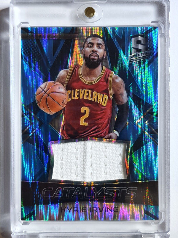 2016 Spectra Kyrie Irving #PATCH NEON BLUE /99 Holo - Ready to Grade