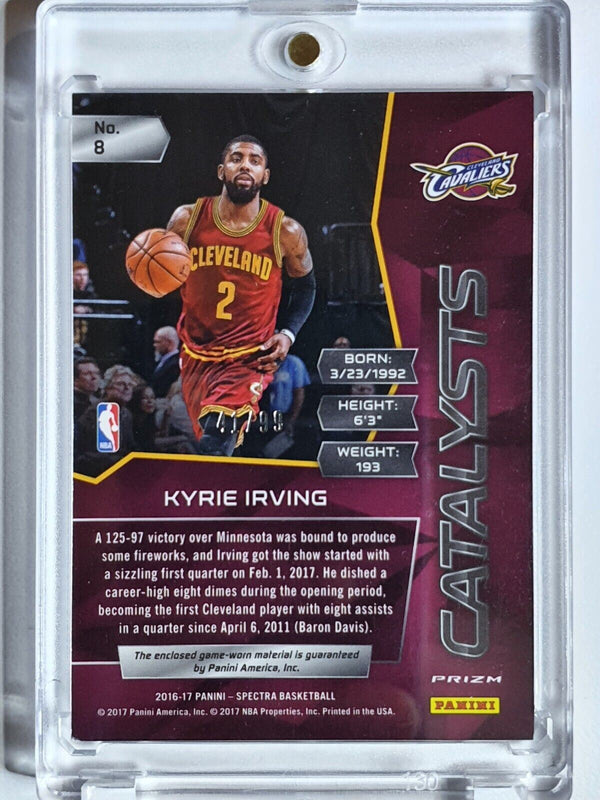 2016 Spectra Kyrie Irving #PATCH NEON BLUE /99 Holo - Ready to Grade