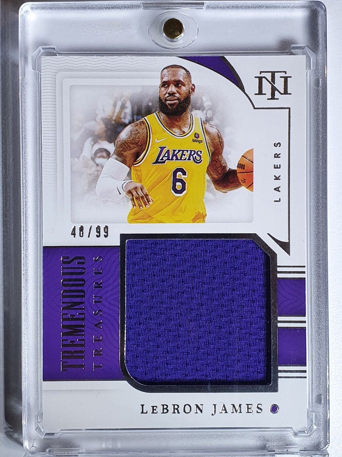 2021 National Treasures LeBron James #PATCH /99 Jumbo Game Worn 