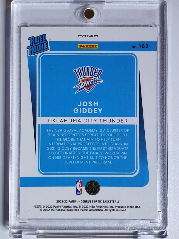 2021 Donruss Optic Josh Giddey Rookie #152 BLUE VELOCITY Holo RC - Near Mint