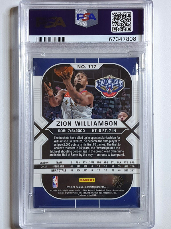 2020 Panini Obsidian Zion Williamson #117 PULSAR HOLO - PSA 9 (POP 1)